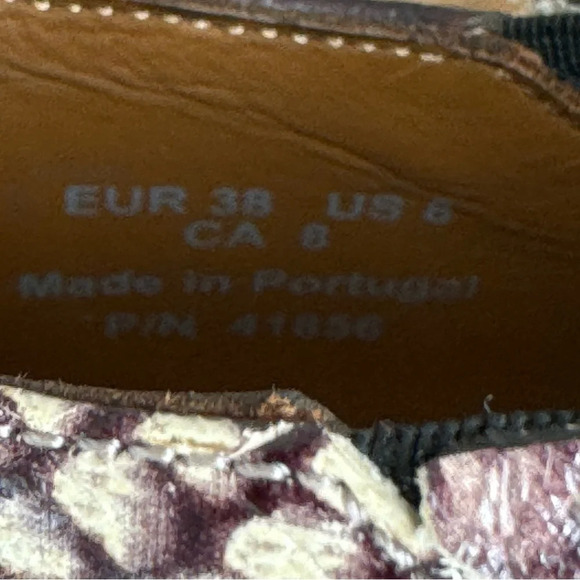 & other stories Brown Snake Skin Leather Pointed Toe Western Ankle Boots Size 7 - Picture 13 of 15